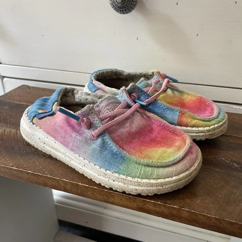 Hey‎ Dude Wendy Dreamer Magic Rainbow Unicorn Tie Dye Shoes Youth 9 Girls School